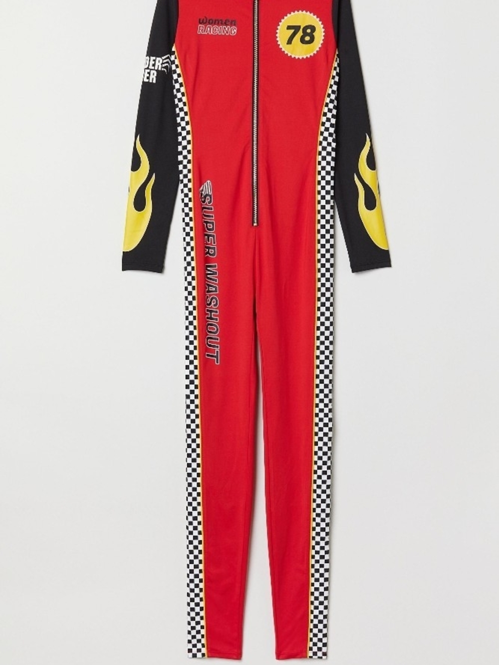 H&M Printed Jersey Racing Driver Bodysuit Size Medium